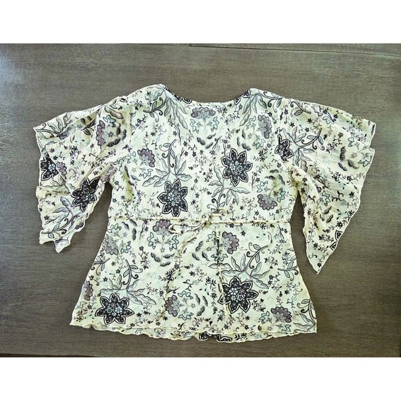 Y2K Babydoll Top Fairycore Sheer Wide Long Sleeve Shirt Vintage Mint Green Large - Picture 4 of 9